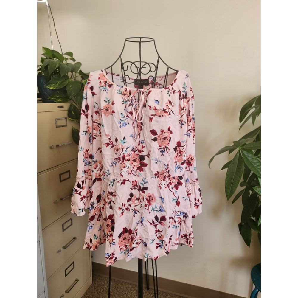 Lane Bryant Pink Floral Tunic Top Plus Size 22/24